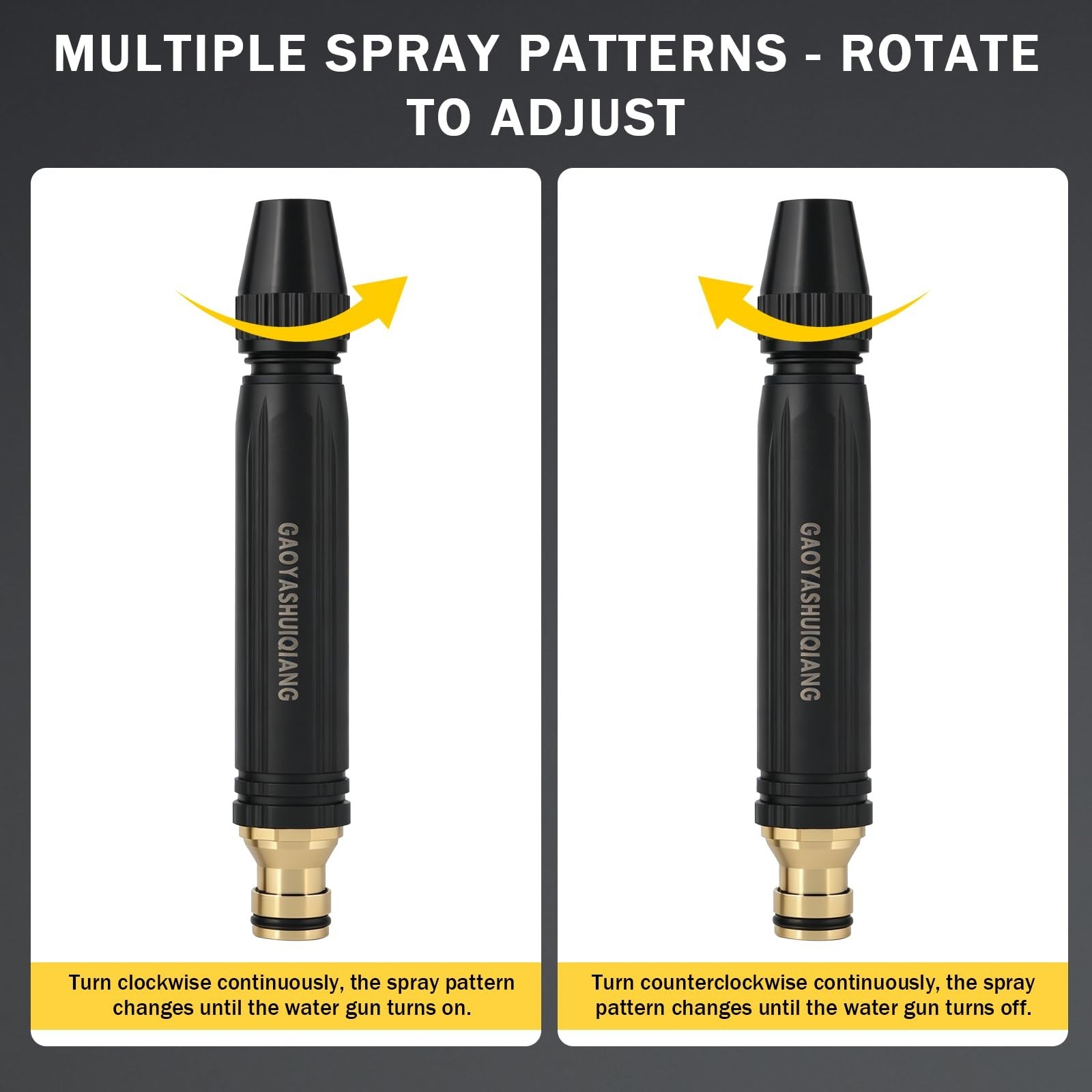 2pcs Heavy Duty High Pressure Hose Nozzle Set, Car Wash Water Gun & Booster Atta