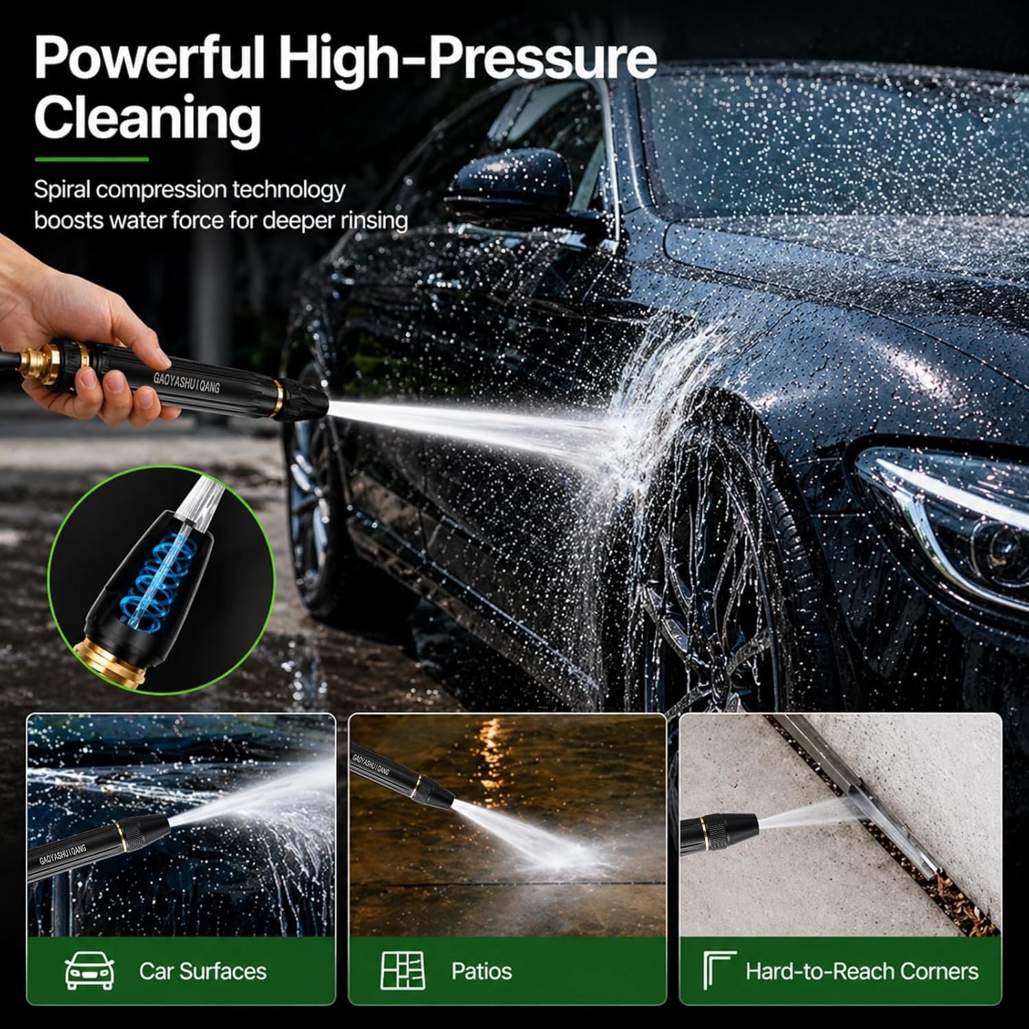 High-Pressure Hose Nozzle – Water Gun for Car Wash & Garden Boosting Power Lot