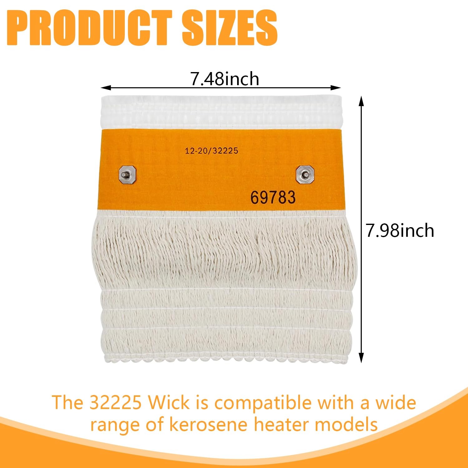 32225 Kerosene Heater Replacement Wicks for Kero World KW-24C 1, White