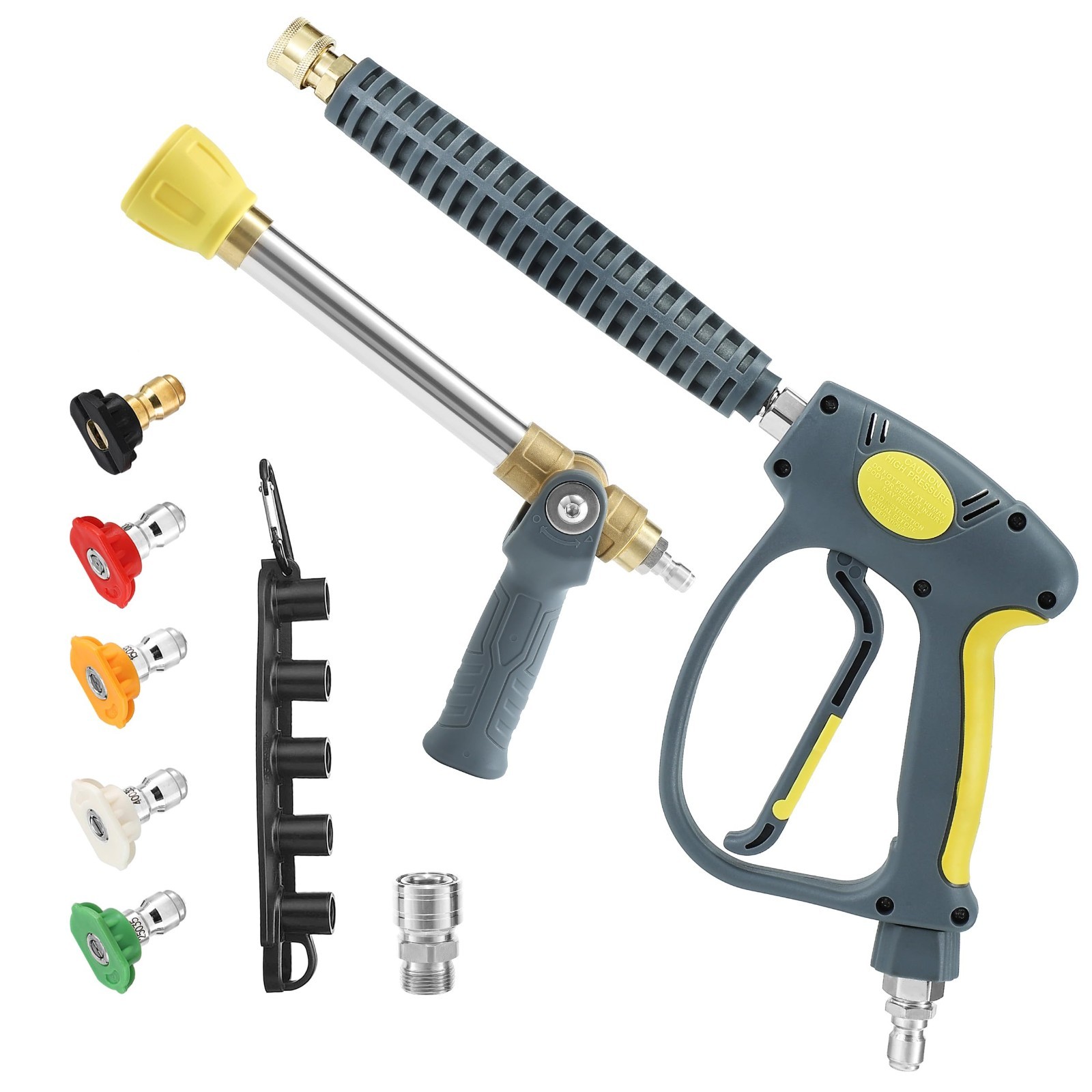 Pressure Washer Swivel Gun with Adjustable Long Range Tip & 3/8″ Quick Connector