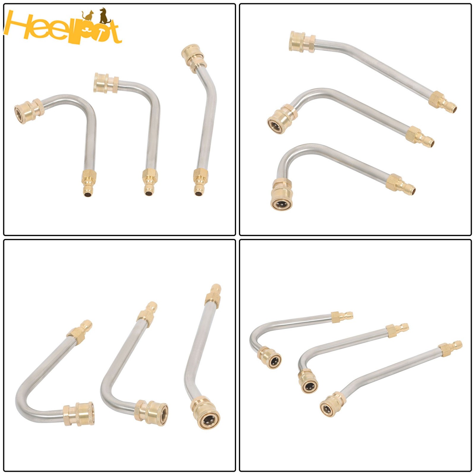 9 Pack 4000 Psi High Pressure Water Gun Extension Rod Set 1/4 Inch Quick Connect