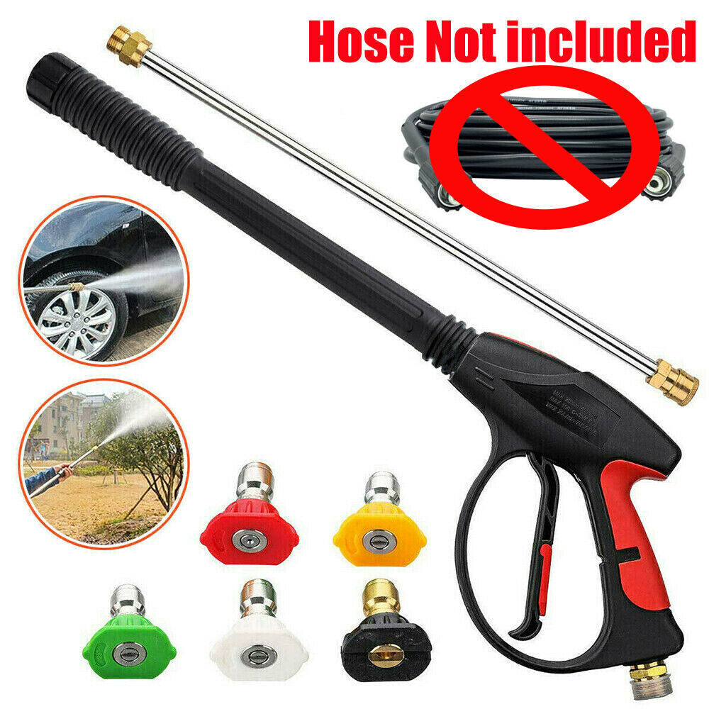 4000PSI High Pressure Power Washer Spray Gun Wand Lance Nozzle Tip Hose M22 14mm