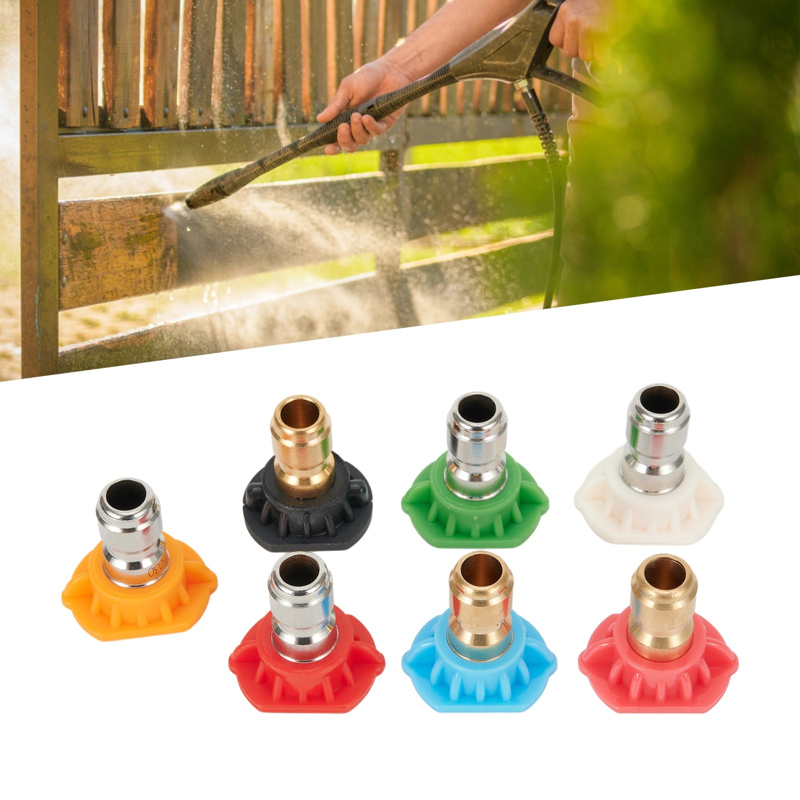 High Pressure Washer Spray Tips Nozzles 1/4 Inch 7pcs Garden Cleaning Tool