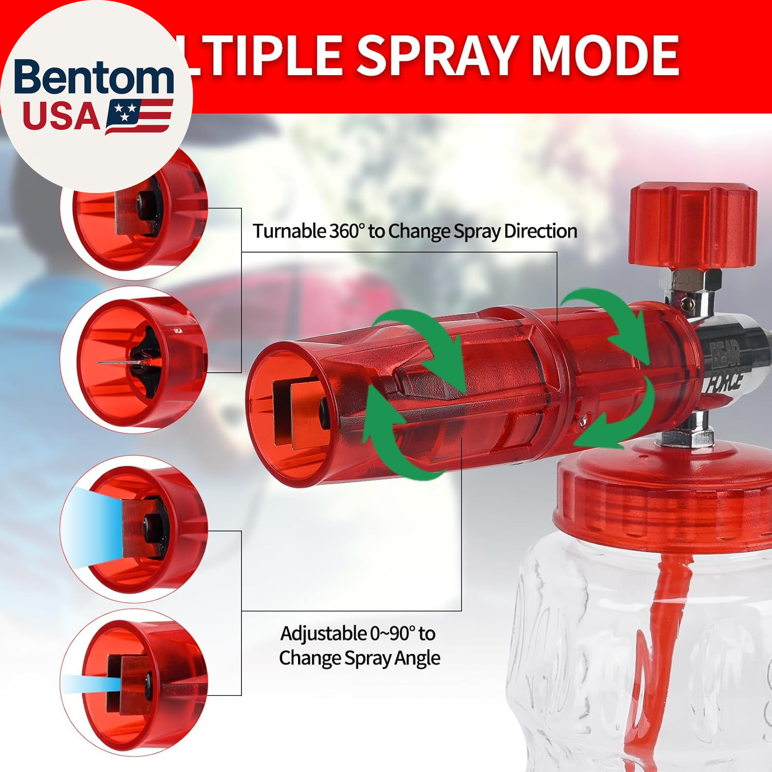 Pressure Washer Spray Gun Power Washer Short Gun with M22-Id14Mm & Foam Cannon F