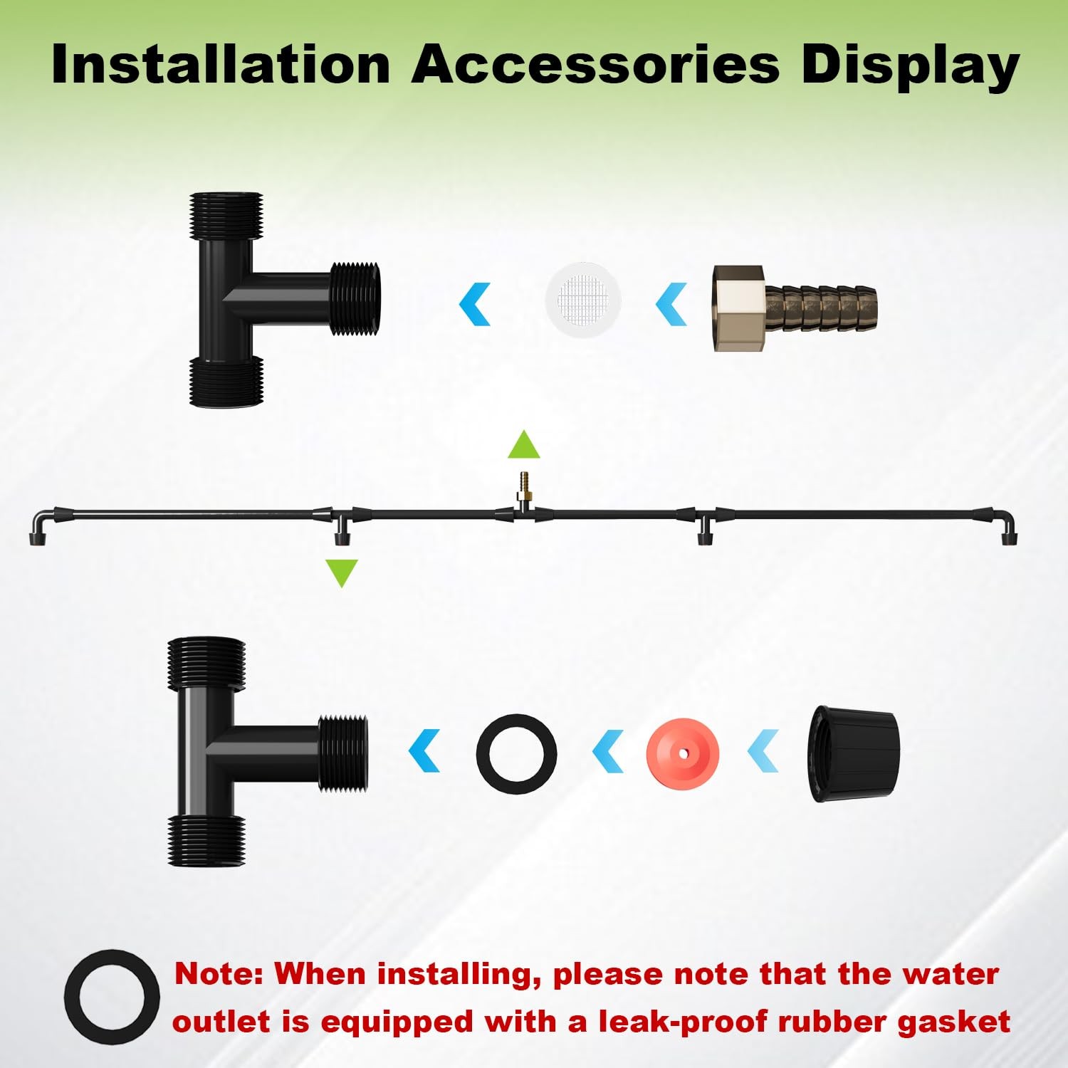Boom Sprayer Wand with 4 Nozzles Extension Spray Bar for Garden Black New