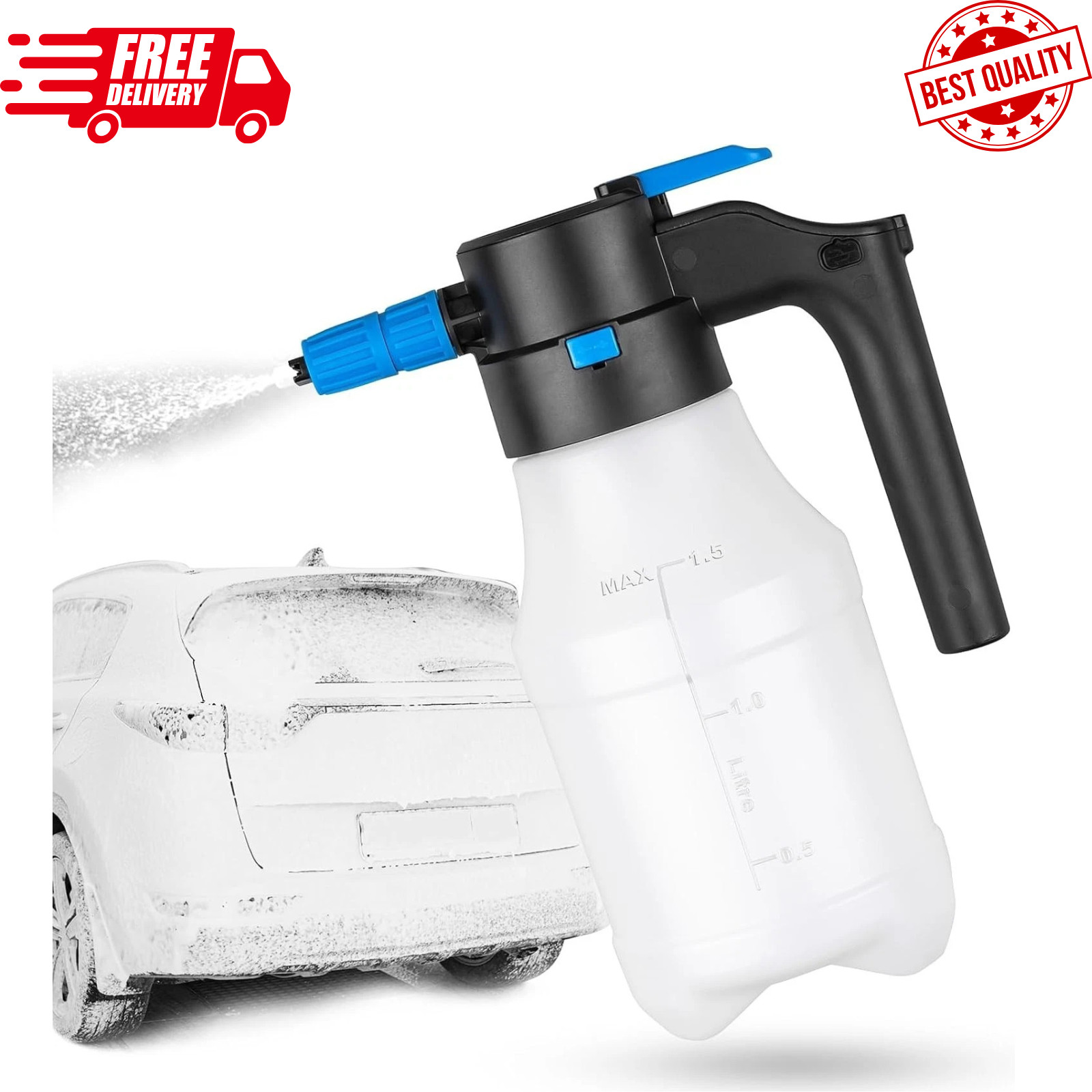 1.5L Electric Car Foam Sprayer, Foam Sprayer for Car Wash with USB Rechargeable
