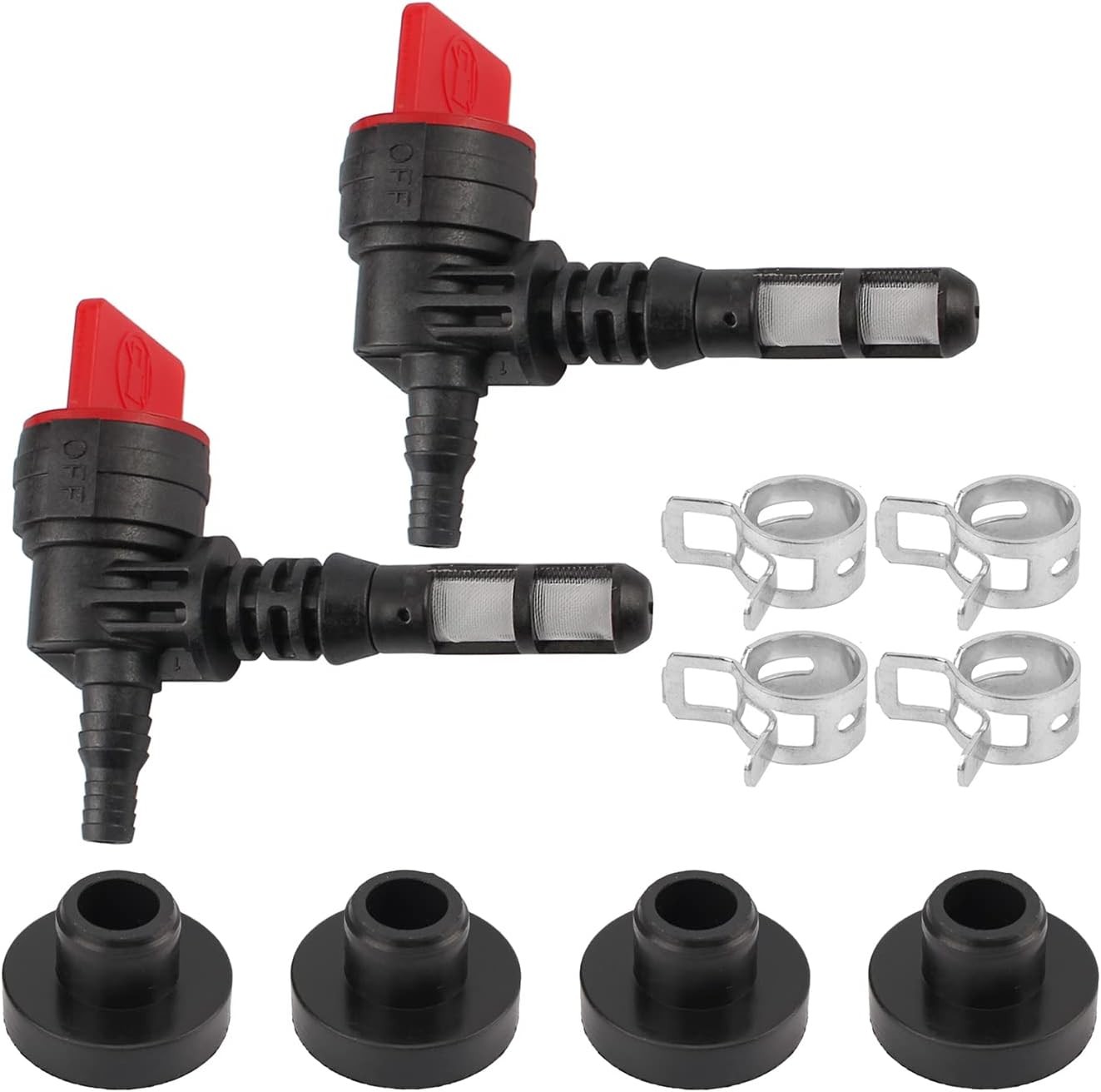2 Pack 90 Degree Fuel Gas Shut Off Valve w/ Grommet Clamp for 192980GS 208961 fo