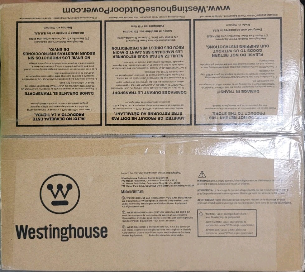Westinghouse ePX3500 Electric Pressure Washer 2500 PSI 1.76 GPM with Soap Tank