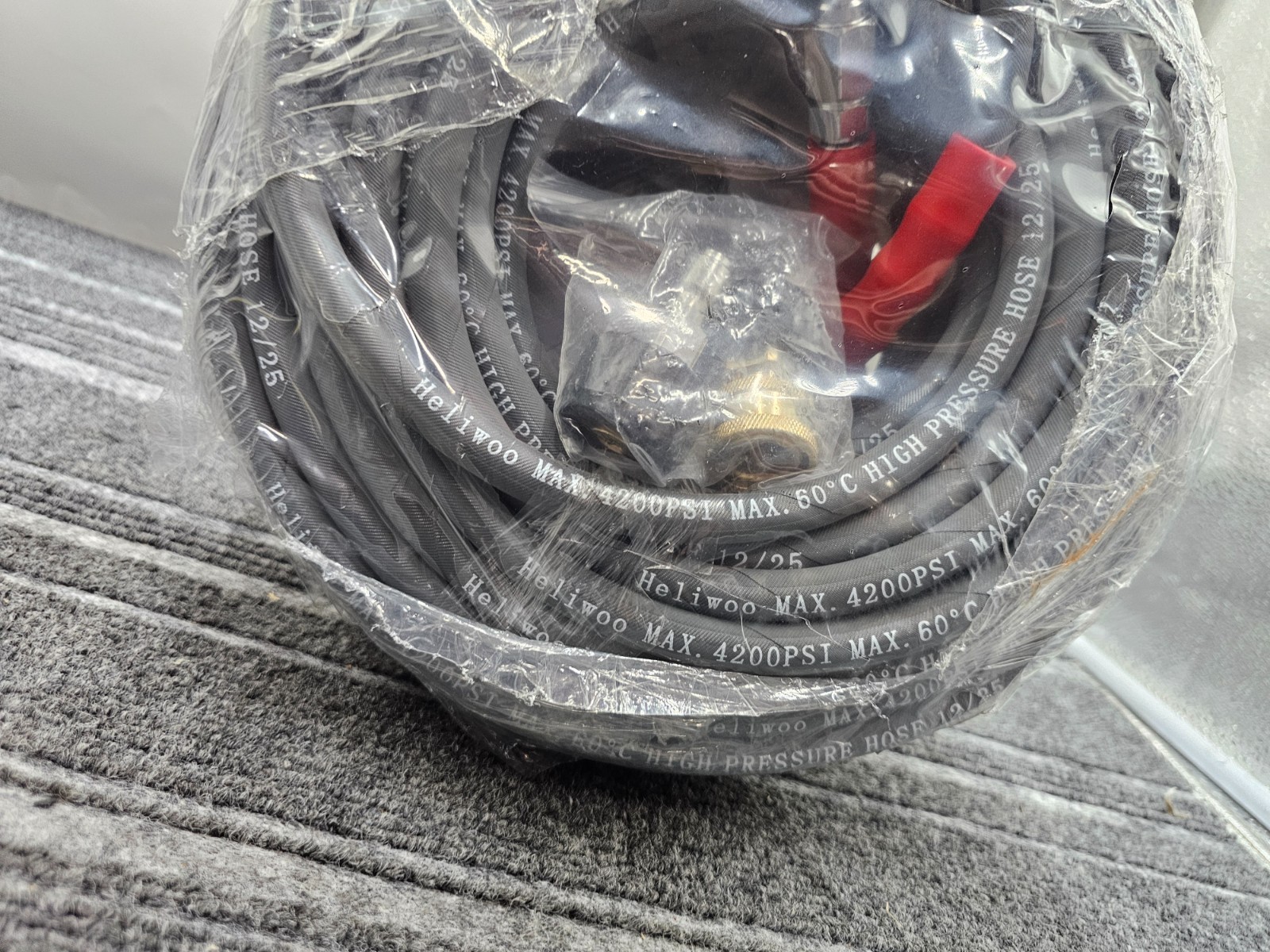 Heliwoo 100FT 3/8 Pressure Washer Hose 4200PSI Flexible Wire Extension Hose