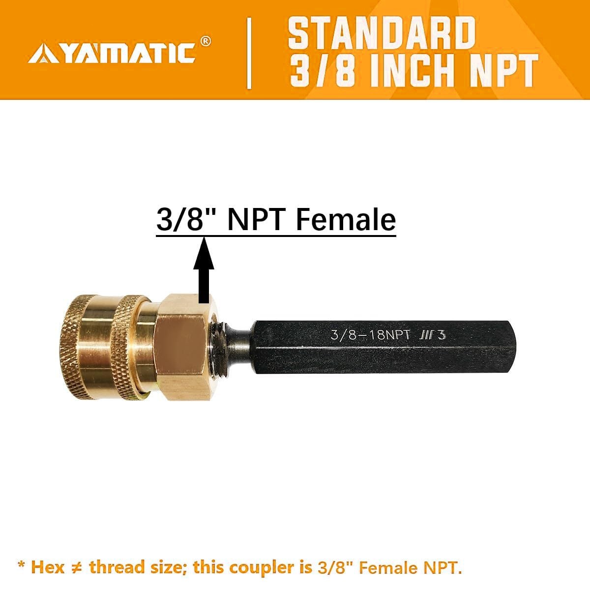 YAMATIC Pressure Washer Adapter 3/8″ Female NPT x 3/8″ Socket 4000 psi