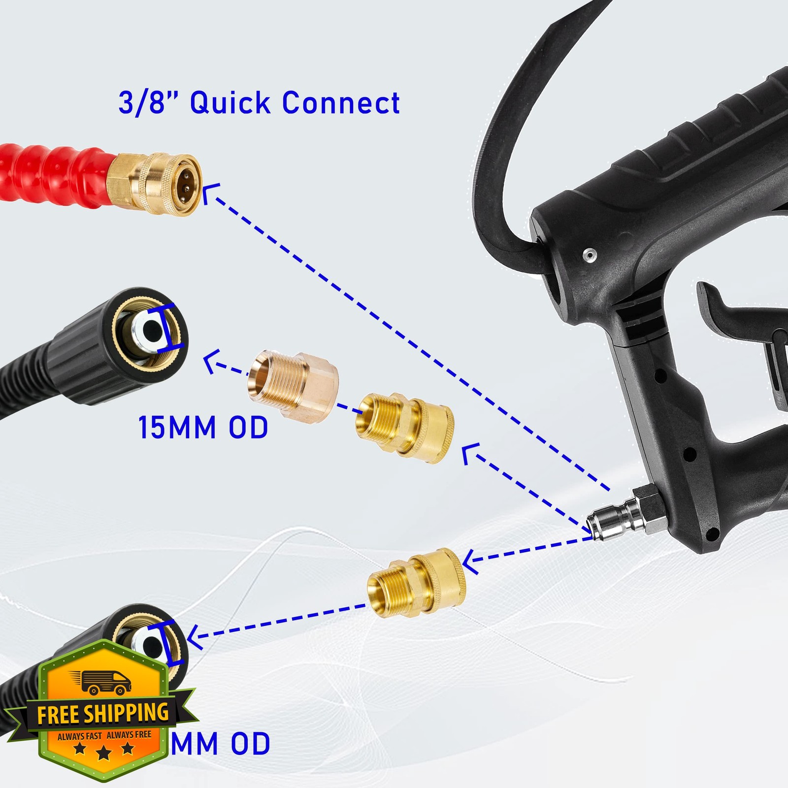 M MINGLE 20ft Telescoping Pressure Washer Wand 4000 PSI Nozzles