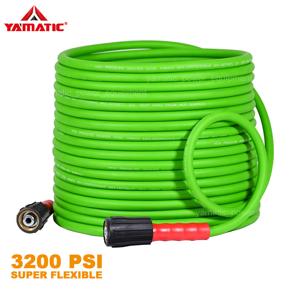 YAMATIC Pressure Washer Hose Super Flexible 1/4″ M22-14/15mm Fittings 3200 PSI