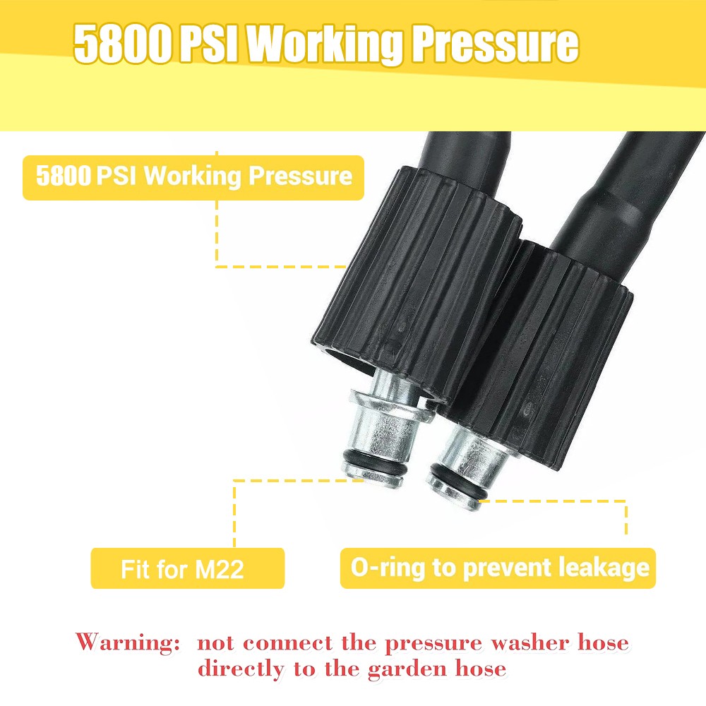 High Pressure 4000PSI Car Power Washer Gun Spray Wand Lance Nozzle and Hose Kit