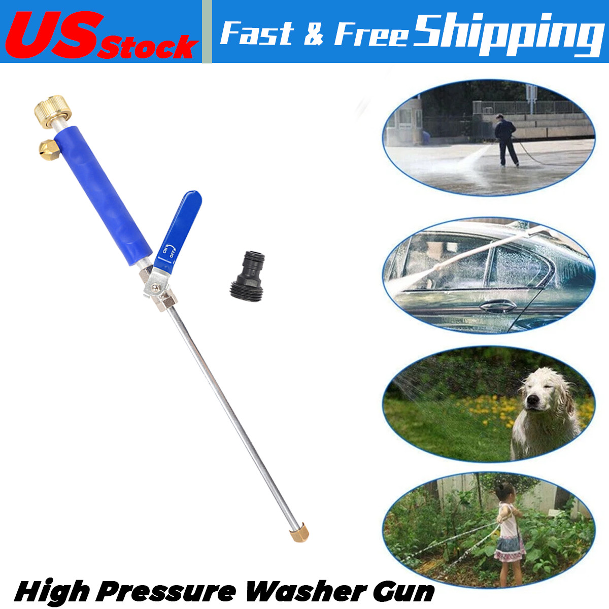 High Pressure Power Washer Water Spray Gun Nozzle Wand Attachment Garden Hose