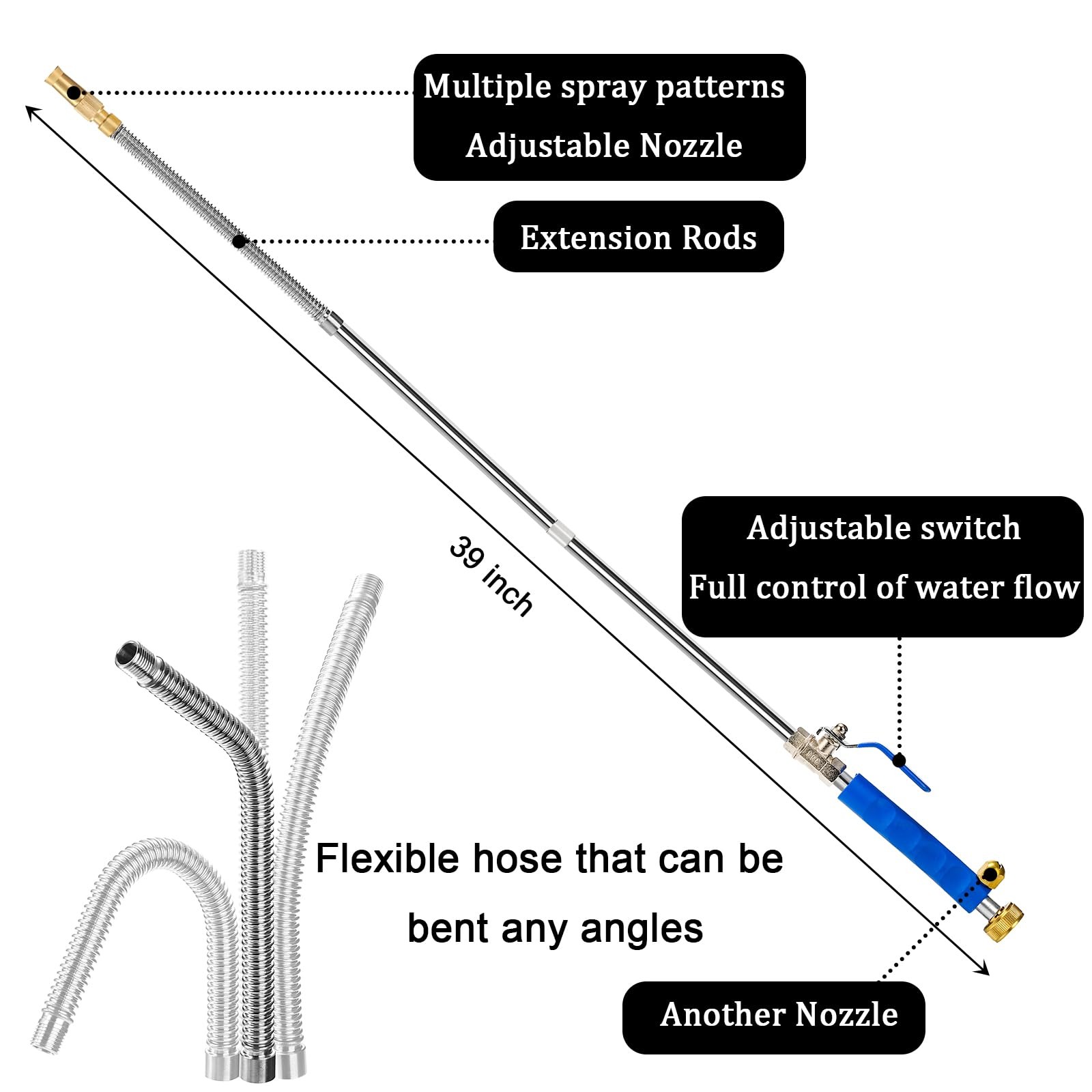 High Pressure Power Washer Wand, Hydro Jet Water Wand Pressure Sprayer,Flexib…
