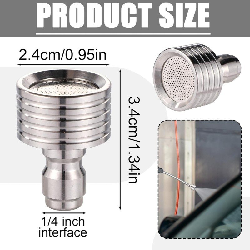 2Pcs Stainless Steel Shower 1/4inch Quick Connection Wash Car Garden Cleaning