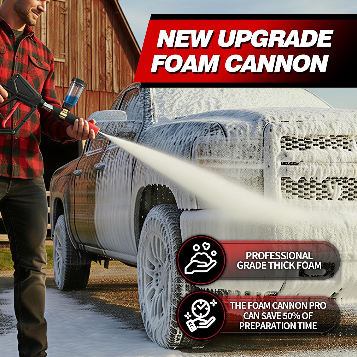 Foam Cannon for Pressure Washer with 1/4” Quick Connector | Car Wash Foam Ca…