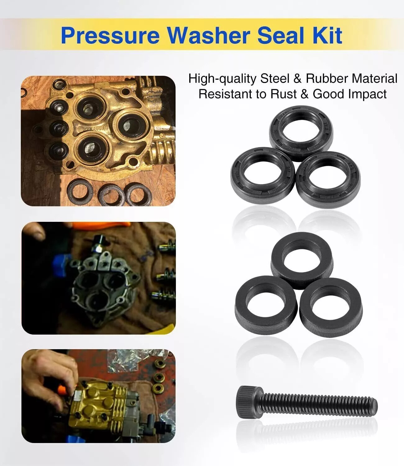 Replace for Briggs & Stratton Pressure Washer Seal Kit 190595GS 190711GS (27PCS)