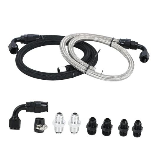 25Inch 6AN Power Steering Pump Hose Kit Compatible with Chevy C10 LS Swap