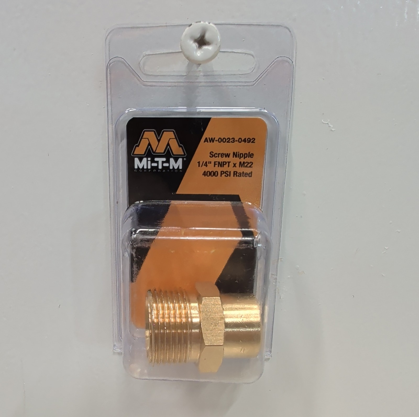 Mi‑T‑M AW‑0023‑0492 Brass Screw Nipple Adapter 1/4″ Female x M22 Male New