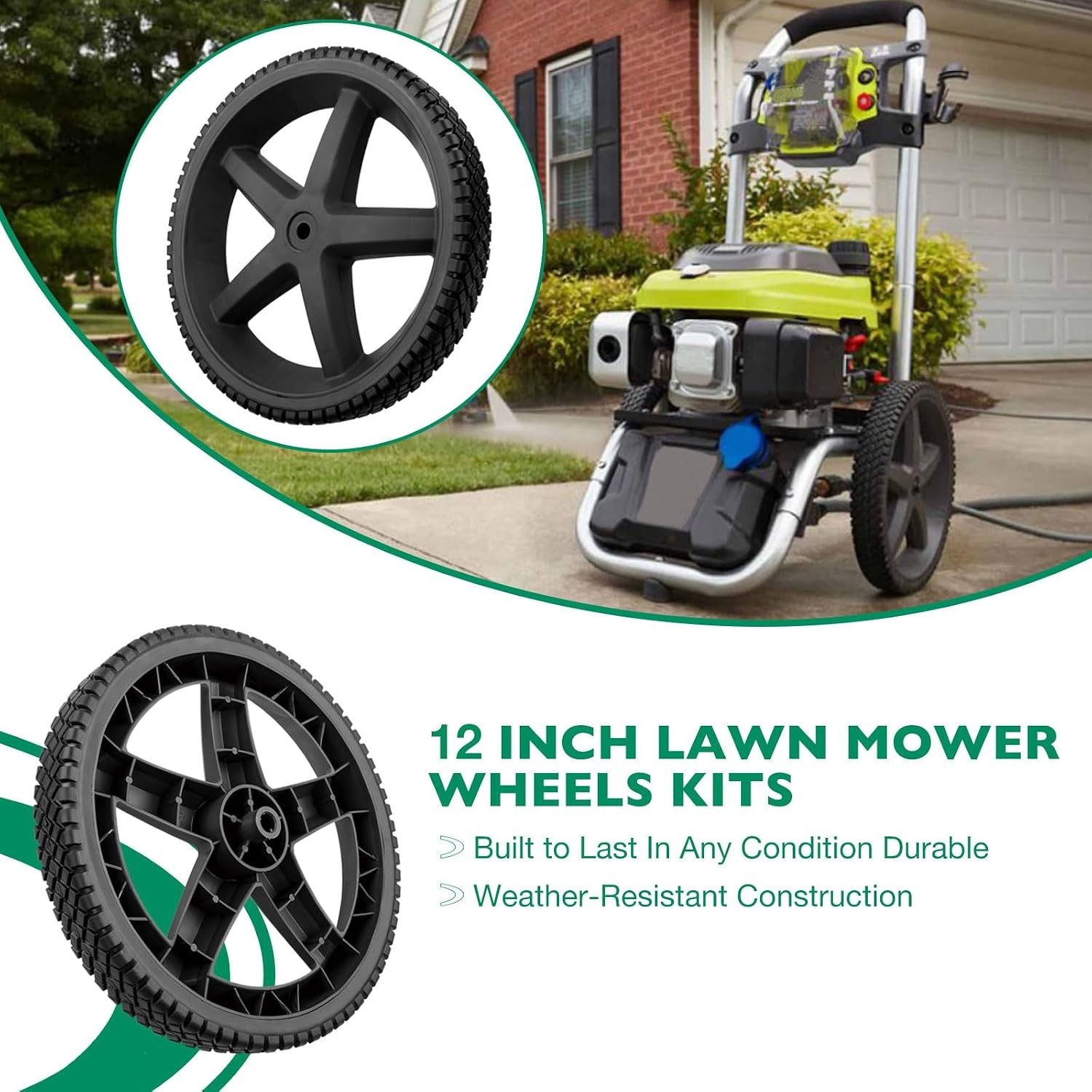 Ryobi Compatible 12″ Pressure Washer Wheels