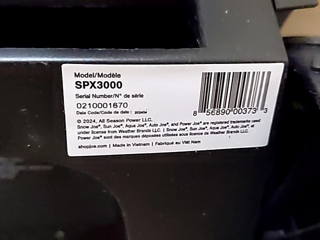 Sun Joe SPX3000 2030 PSI 1.76 GPM 14.5-AMP Electric Pressure Washer