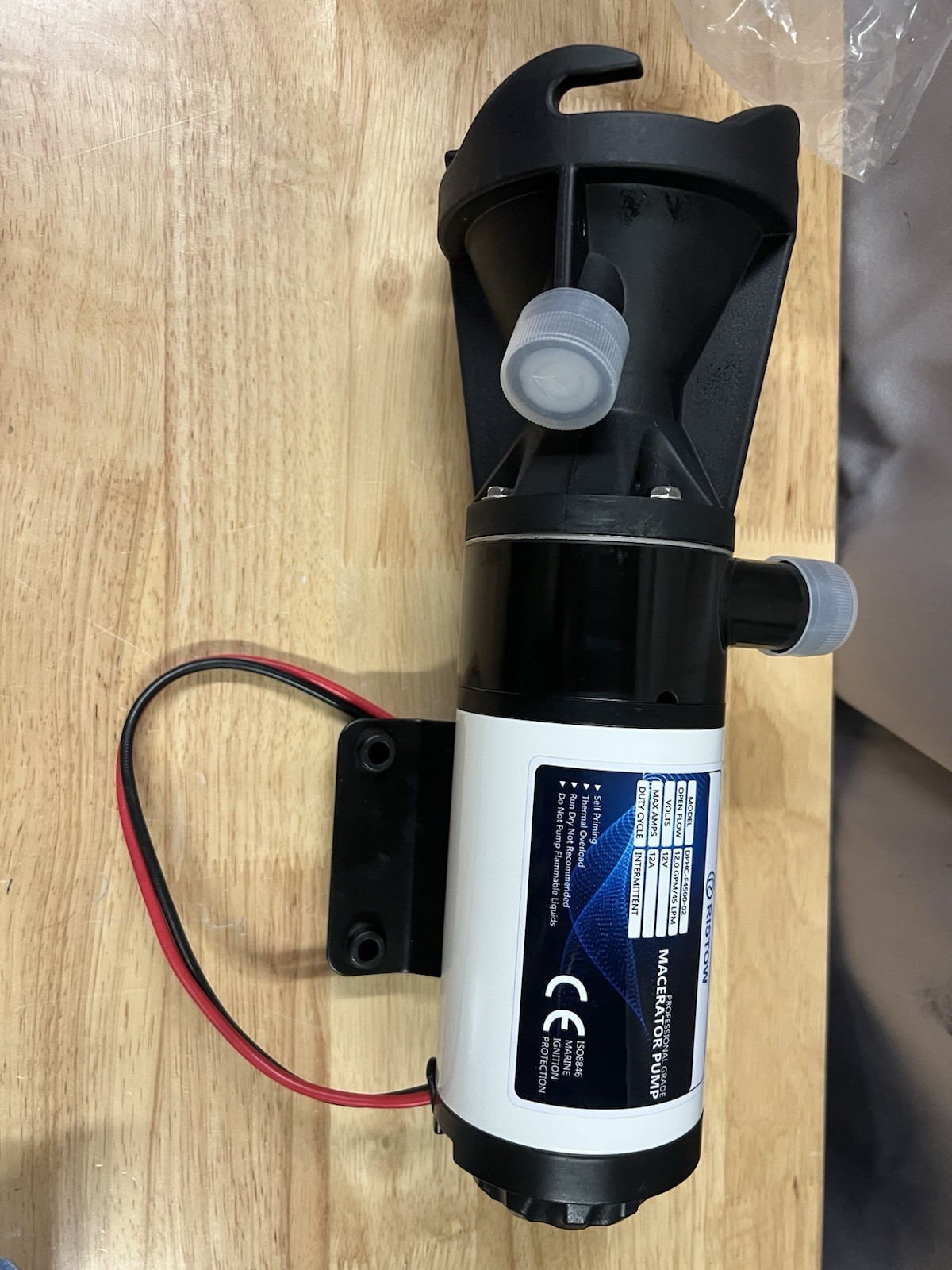 RV Macerator Pump 12V, 12GPM RV Waste Water Pump Self-Priming Sewer Pump
