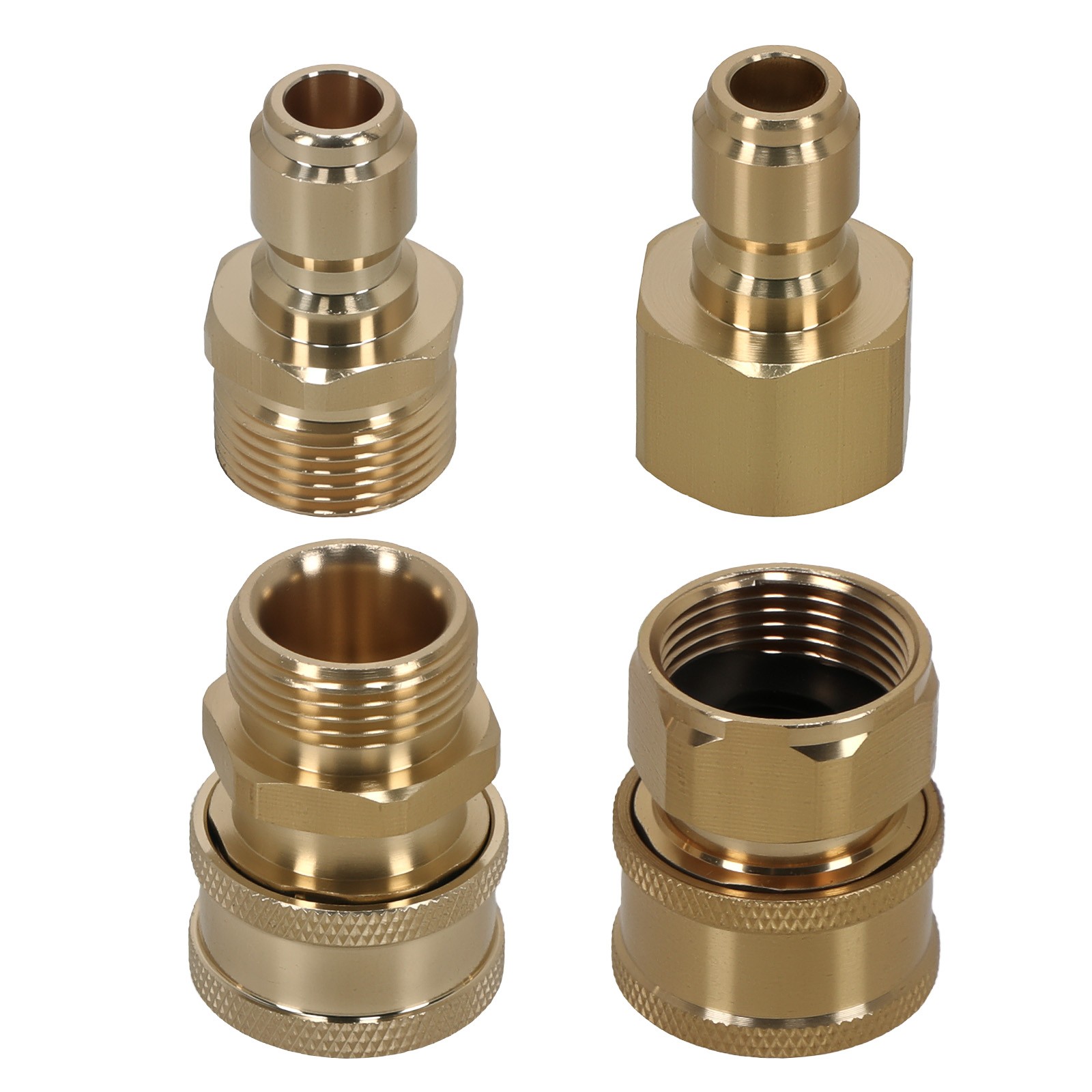 4pcs Pressure Washer Adapter Coupler M22-15mm Swivel 3/8” Quick Disconnect