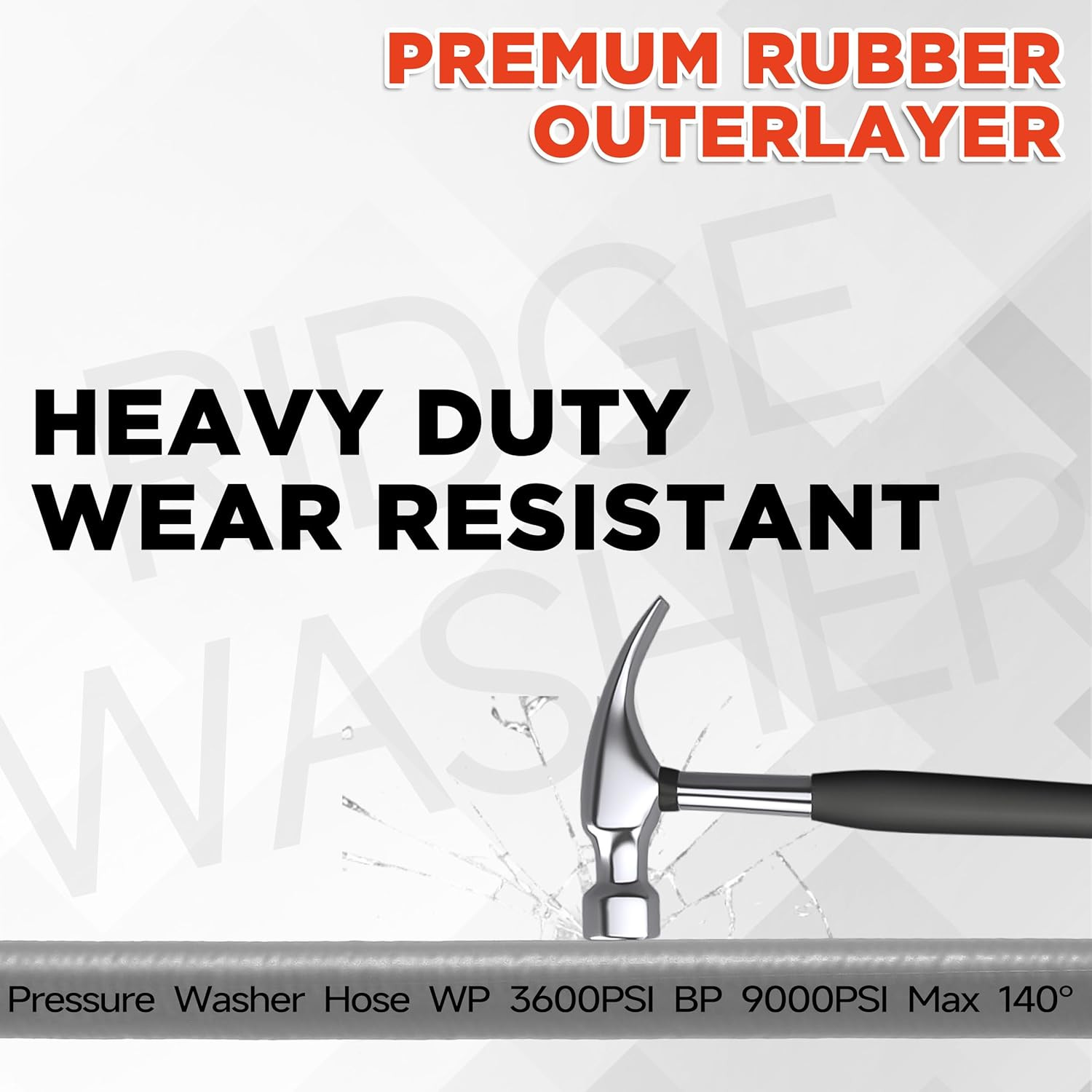 Pressure Washer Hose 100FT, 1/4 Inch Power Washer Hose with M22 14 Fitting, Kink