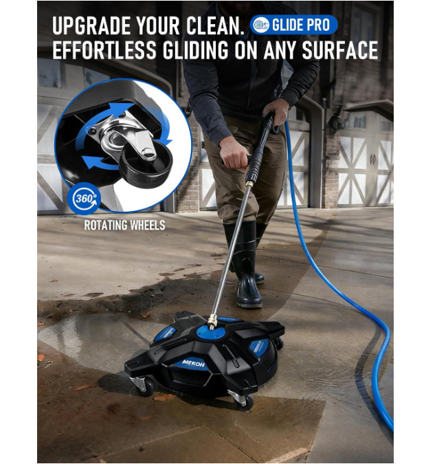Limpiador 16,5″ 3600 PSI con 4 ruedas y conexión 1/4″ para hidrolimpiadora, limp