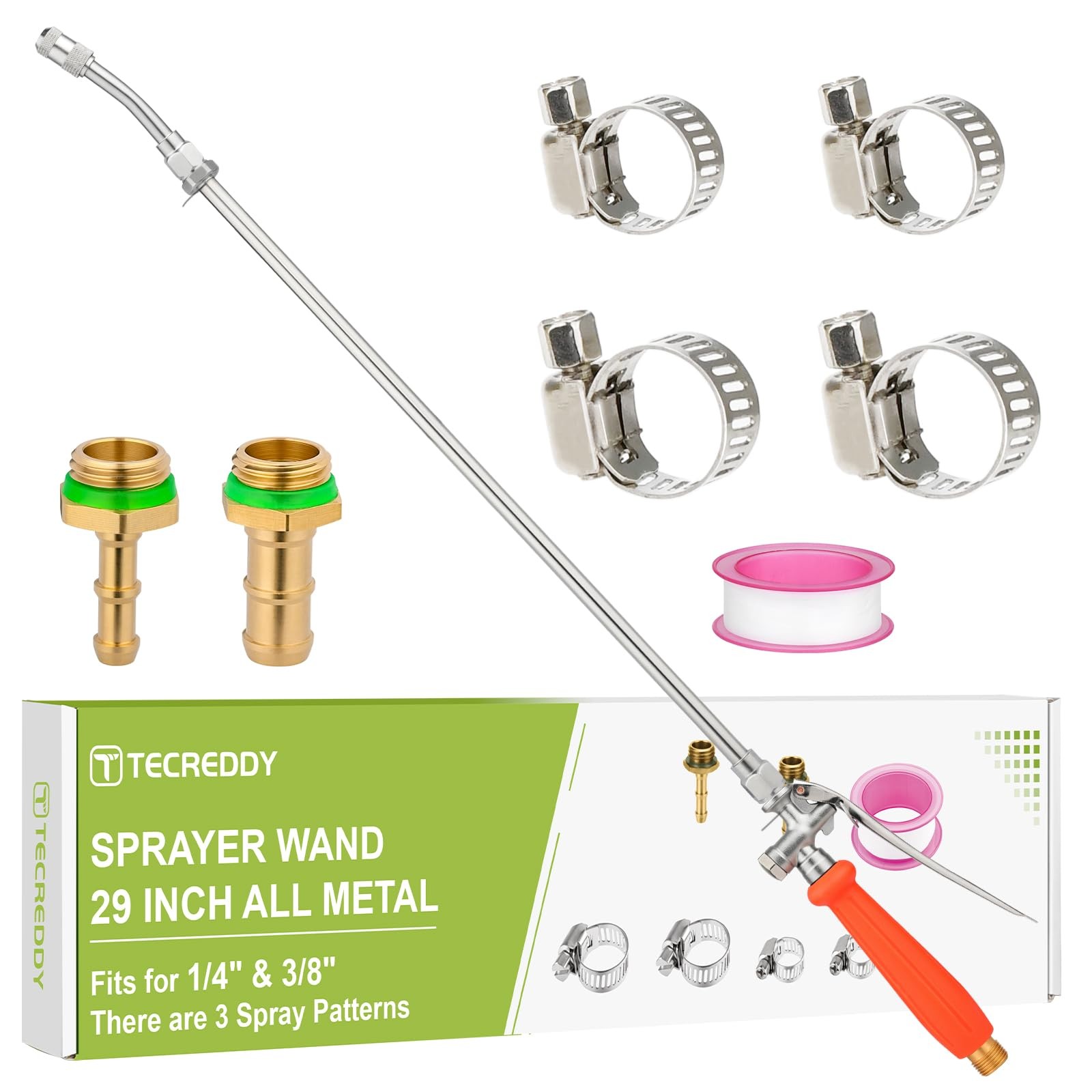 Tecreddy Replacement Pump Sprayer 29 Inches Wand – Orange Handle