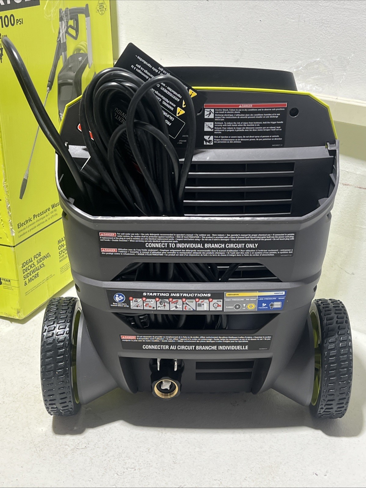 RYOBI 2100 PSI 1.2 GPM Cold Water Corded Pressure Washer – NO Handle/Wand