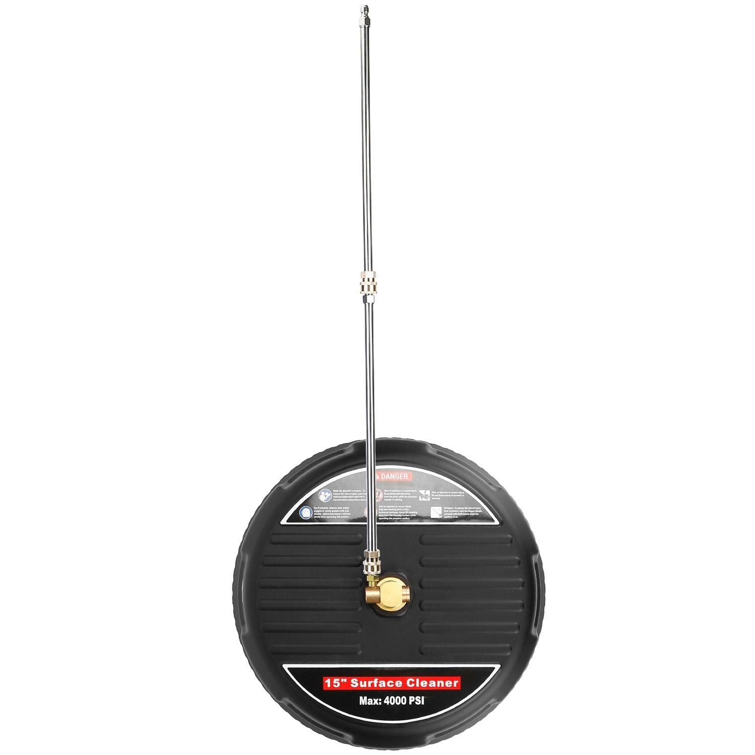 15″ High Pressure Flat Surface Cleaner 4000PSI Disc Power Washer Broom w/ 2 2 x
