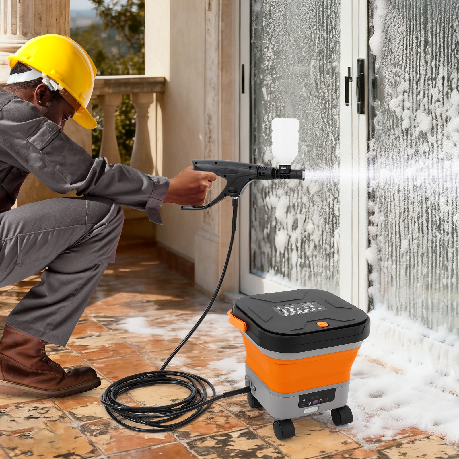 7 Gears Multifunction Pressure Washer Foldable Car Wash Machine 2-Color-Select