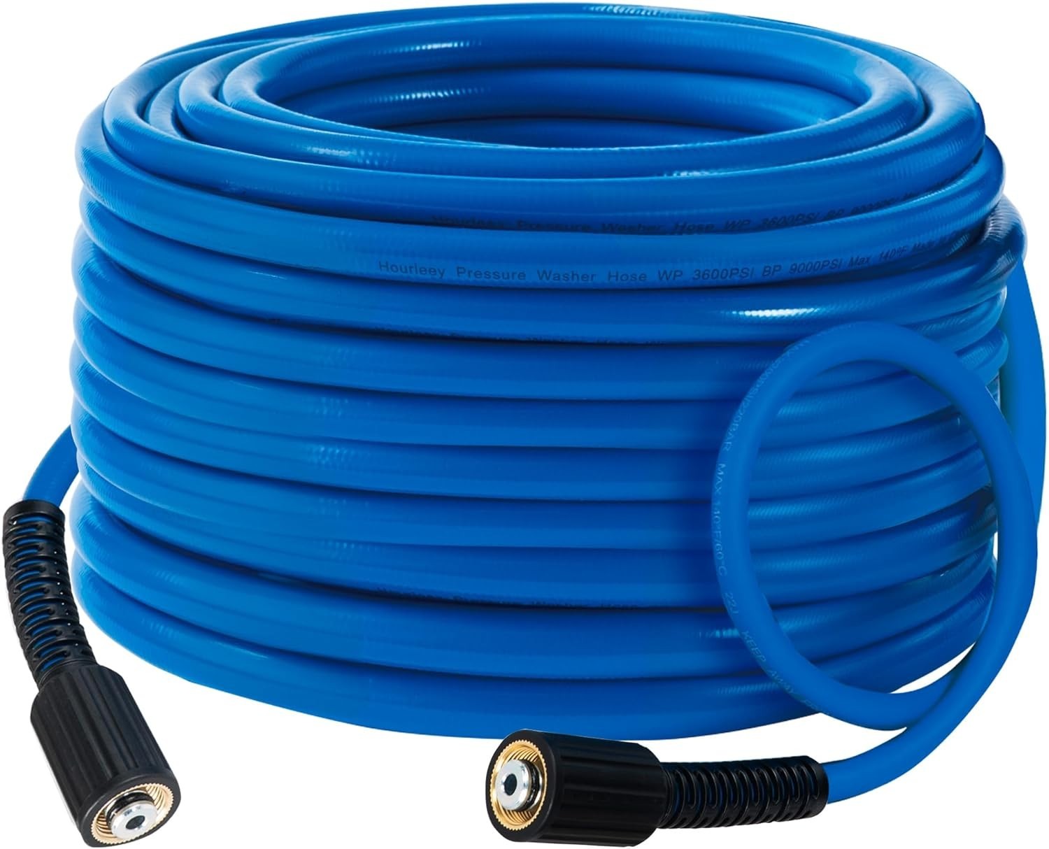 Heavy-Duty Power Hose 30ft Kink-Resistant 3600PSI Abrasion-Proof Blue Quick 1/4