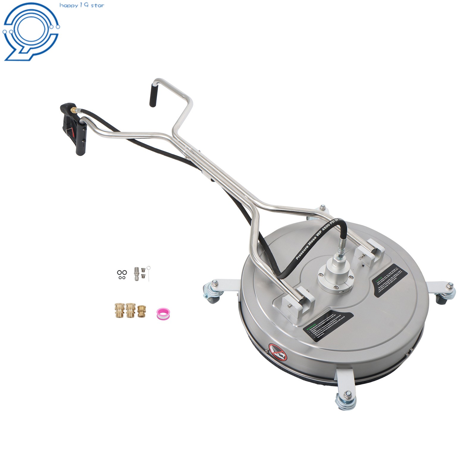 20″ Pressure Washer Surface Cleaner Dual Handles with 4 Wheels 6000PSI Washer