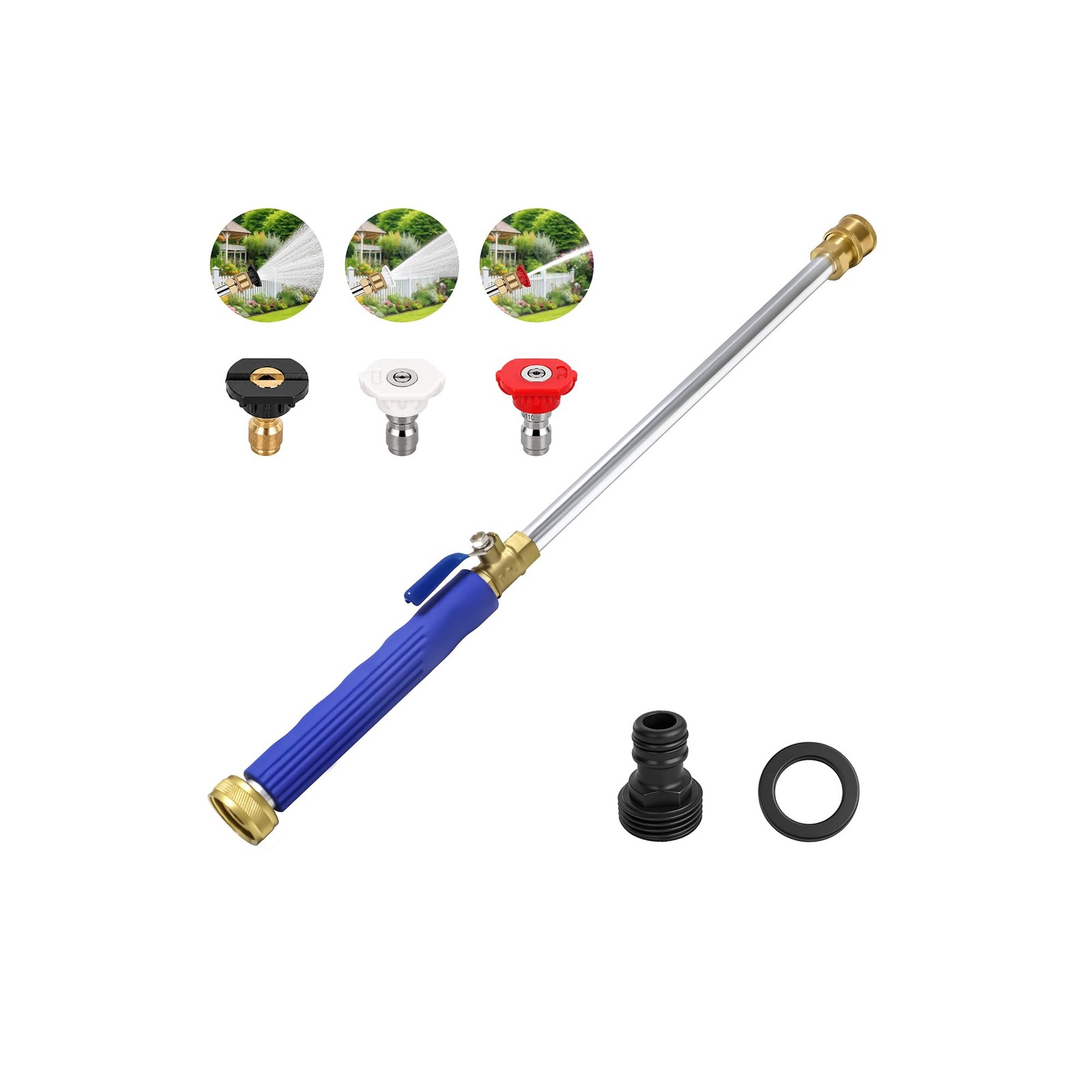 Upgraded Jet Nozzle Washer Wand for Power Washer Garden Hose