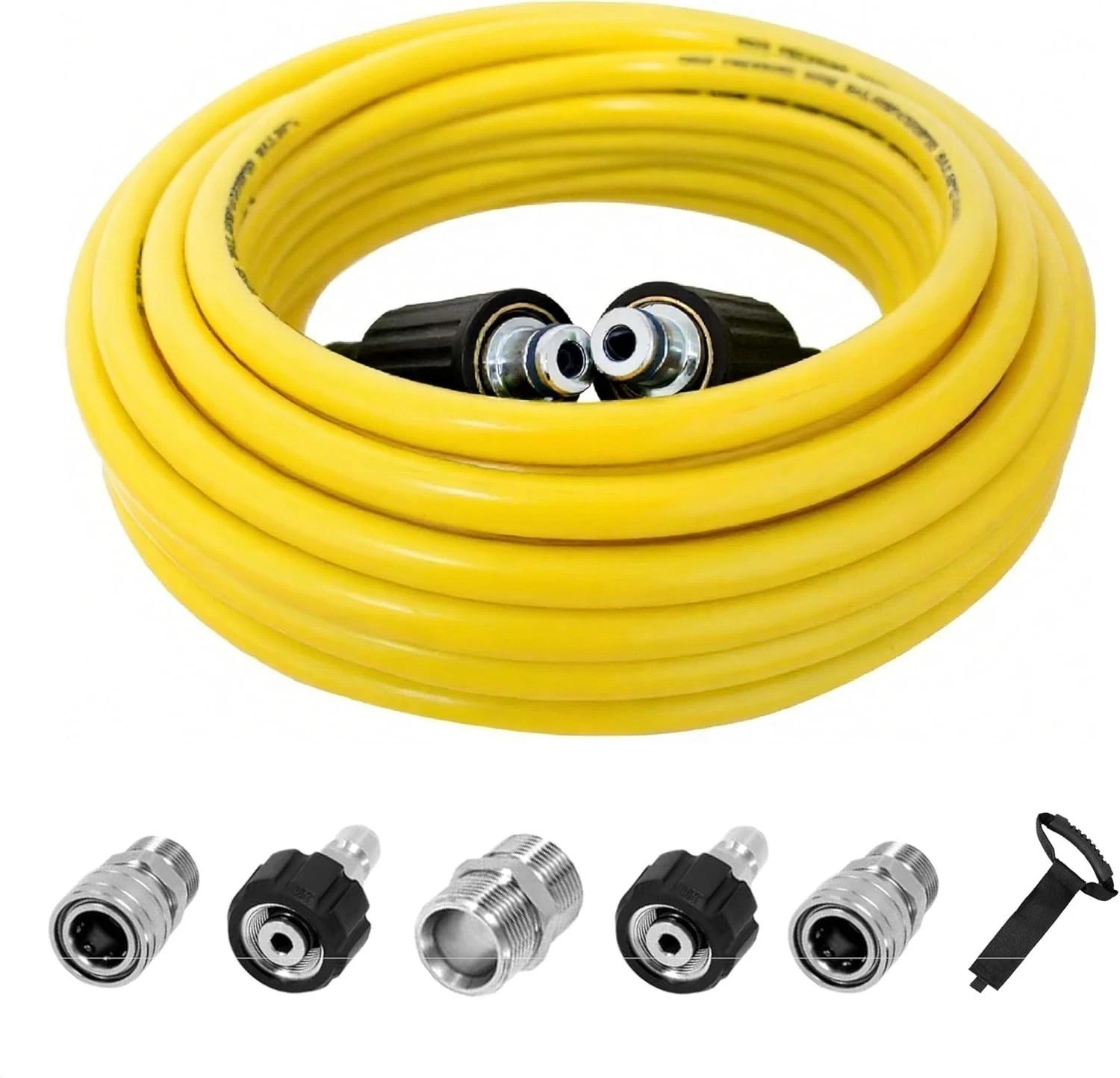 50FT Yellow Pressure Washer Hose – 4200 PSI with Quick-Connect Fittings