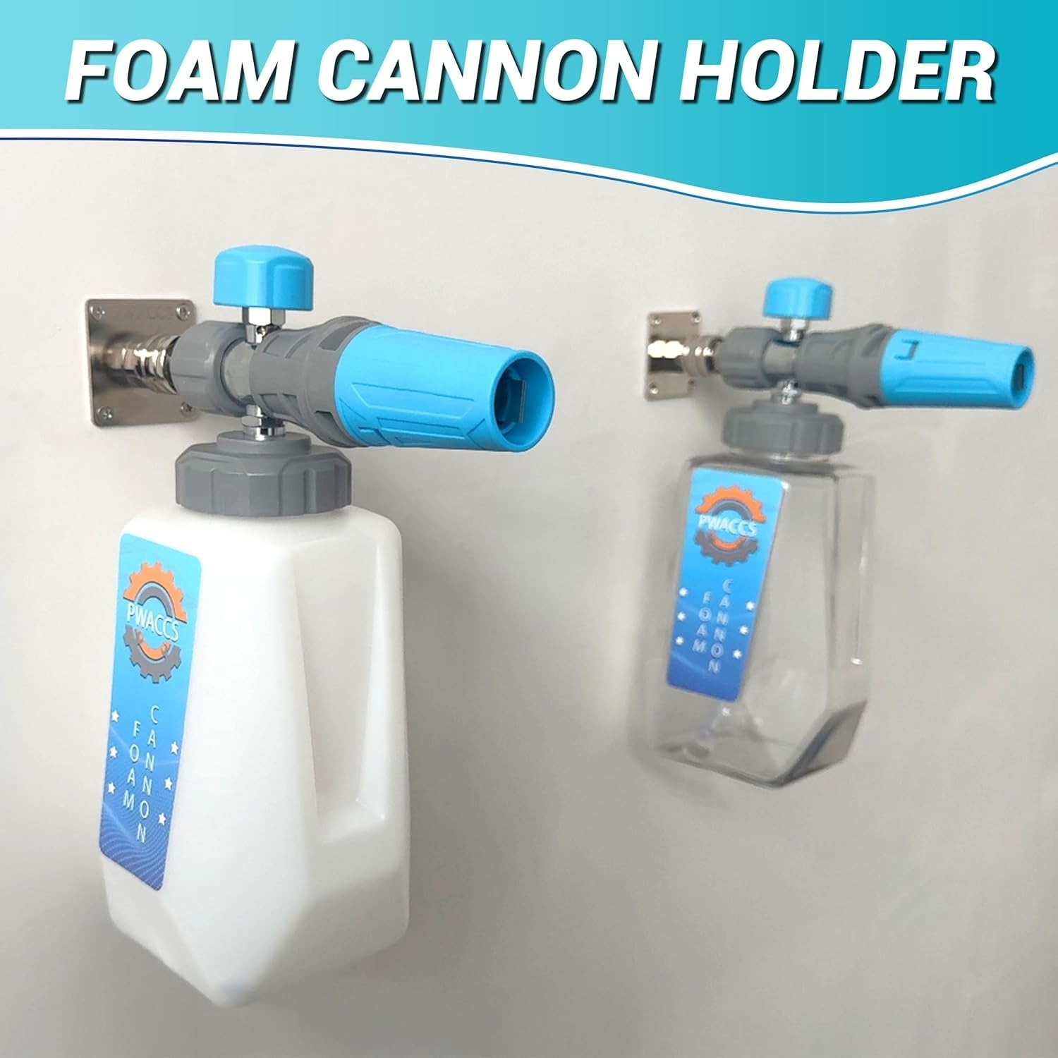 Space-Saving Pressure Washer Foam Cannon Holder – Quick Connect & Steel Design