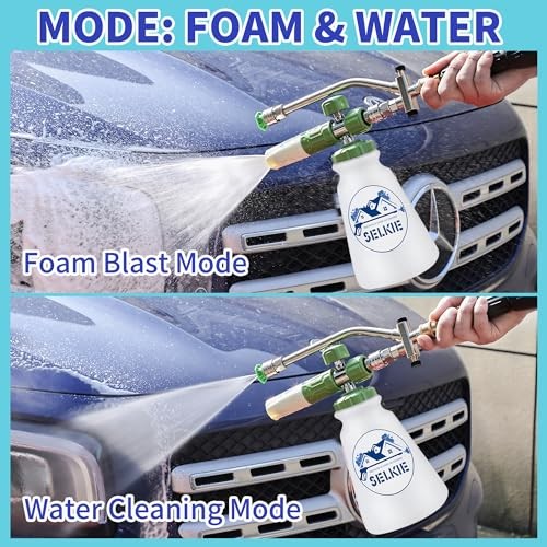 Foam Cannon with Double Tip Attachment,Adjustable Dual White Foam Cannon