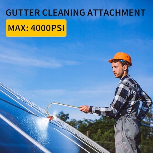 Nozzle Pressure Washer Gutter Cleaner Attachment with Pressure Washer slivery