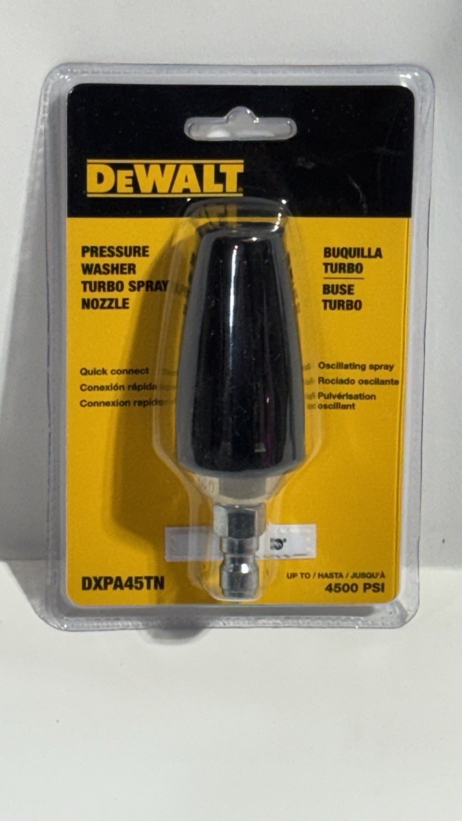 Dewalt DXPA45TN 4500 PSI Pressure Washer Turbo Spray Nozzle NEW