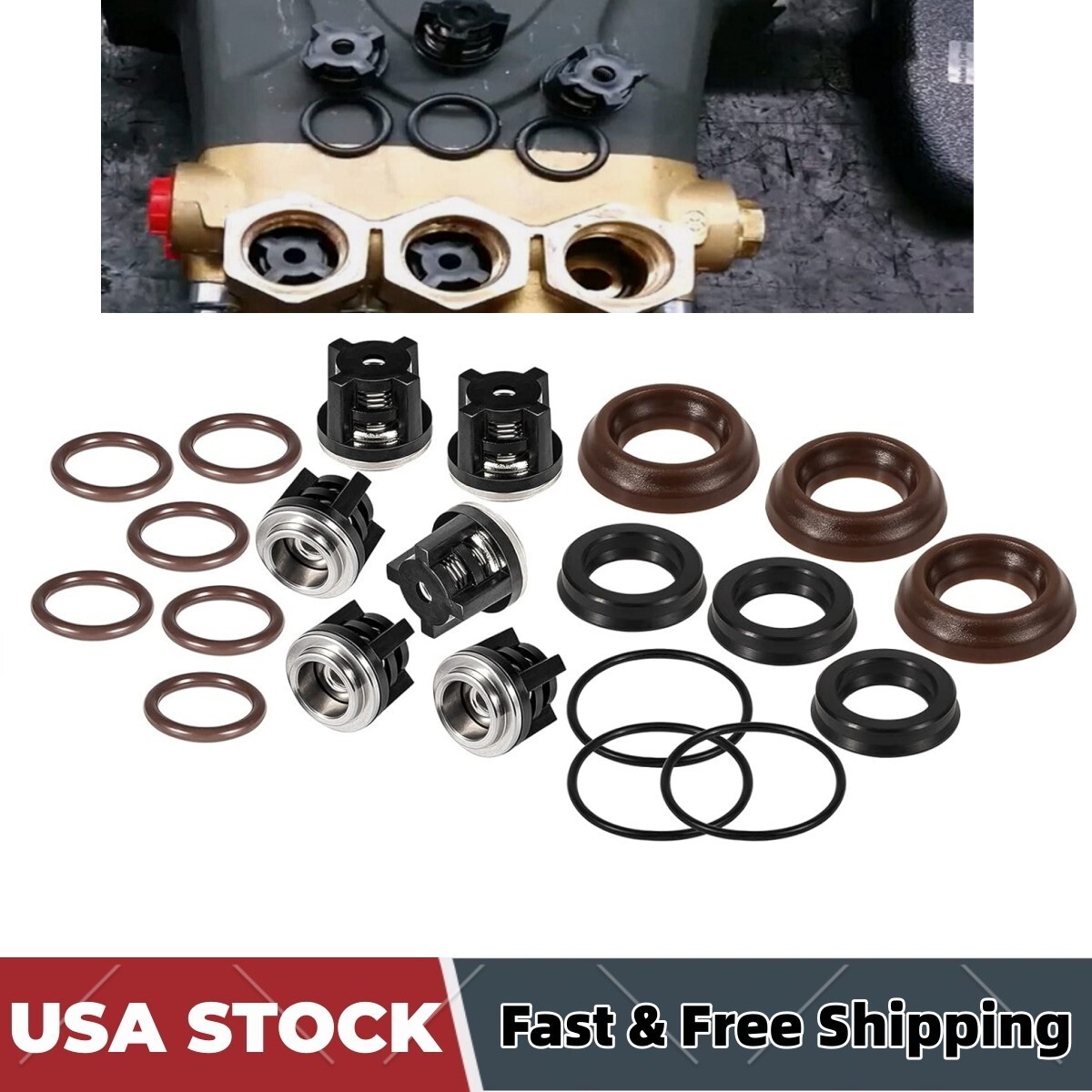AR1828 Check Valve + AR1857 Packing Kit For Annovi Reverberi 18mm XR RK RKV RKA