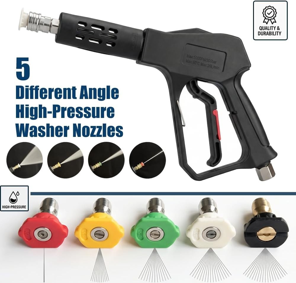 Versatile 5000 PSI Pressure Washer Gun – Swivel Design & Universal Compatibility