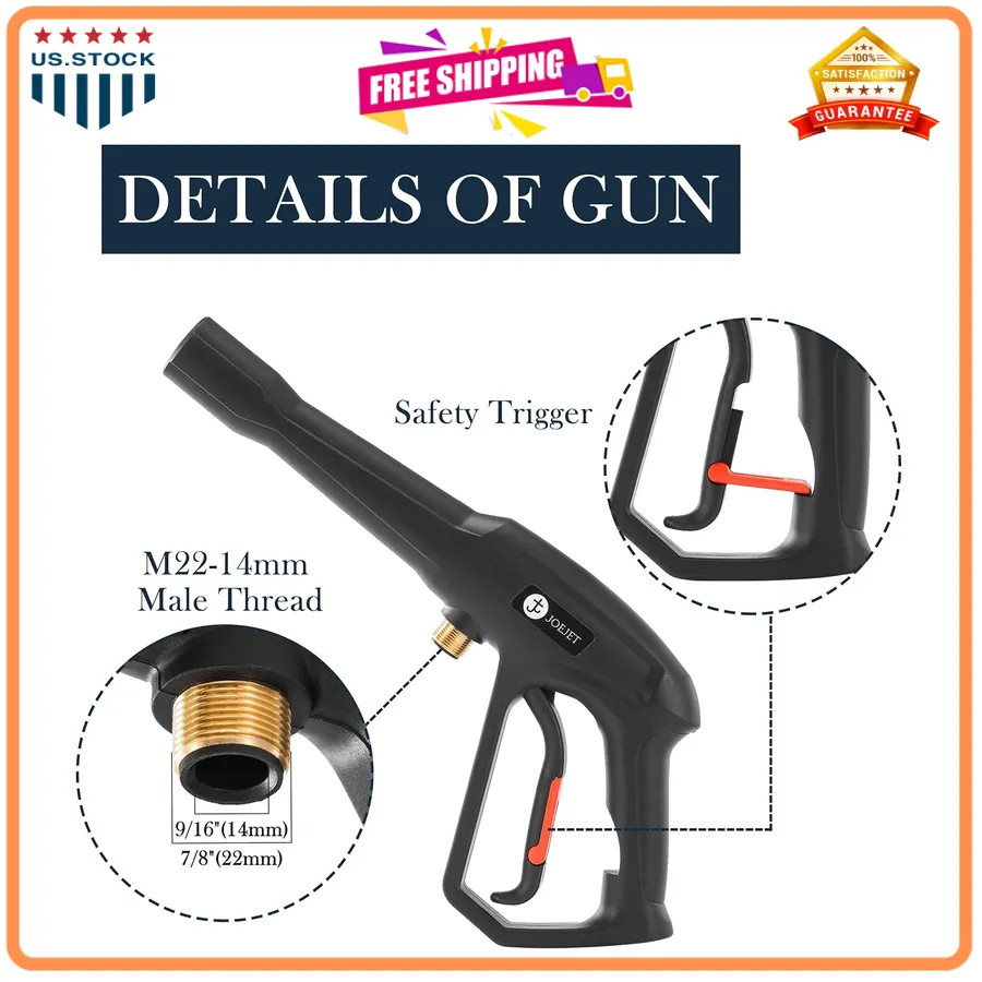 High Pressure Washer Gun with Wand and 5 Nozzle Tips for Karcher Ryobi Powers…