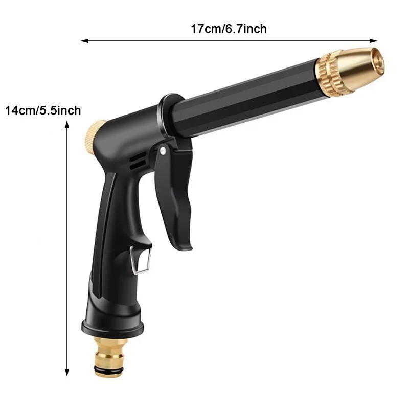 High Pressure Water Gun – 360° Rotating Nozzle, American Thread for Car & Patio