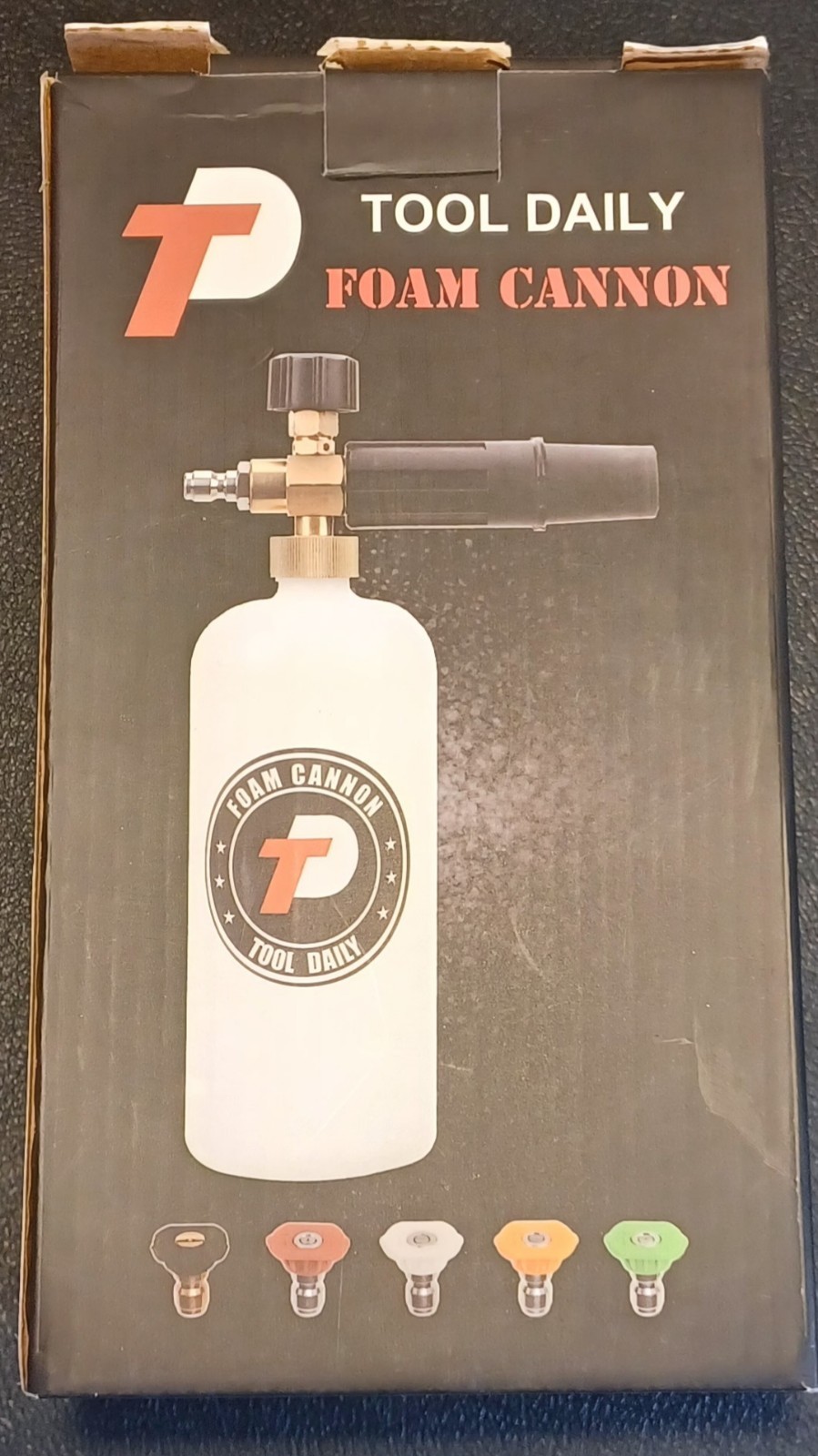 Tool Daily Foam Cannon – 1L Adjustable Snow Lance 1000-3000 PSI 5 Spray Tips -W