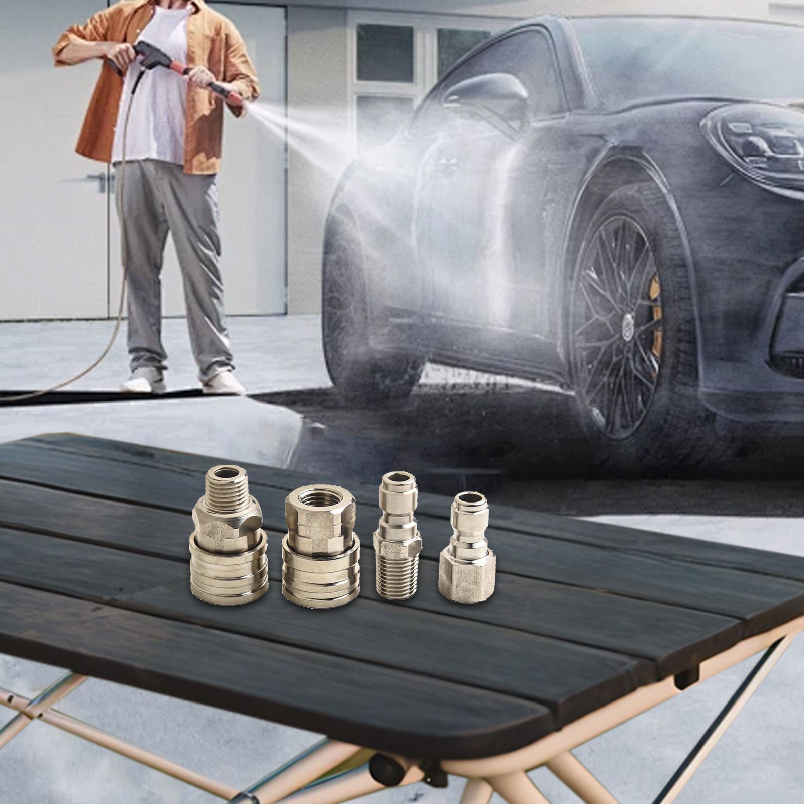 NPT Quick Connector Male Female Adapter 1/4 3/8 For High Pressure Cleaner