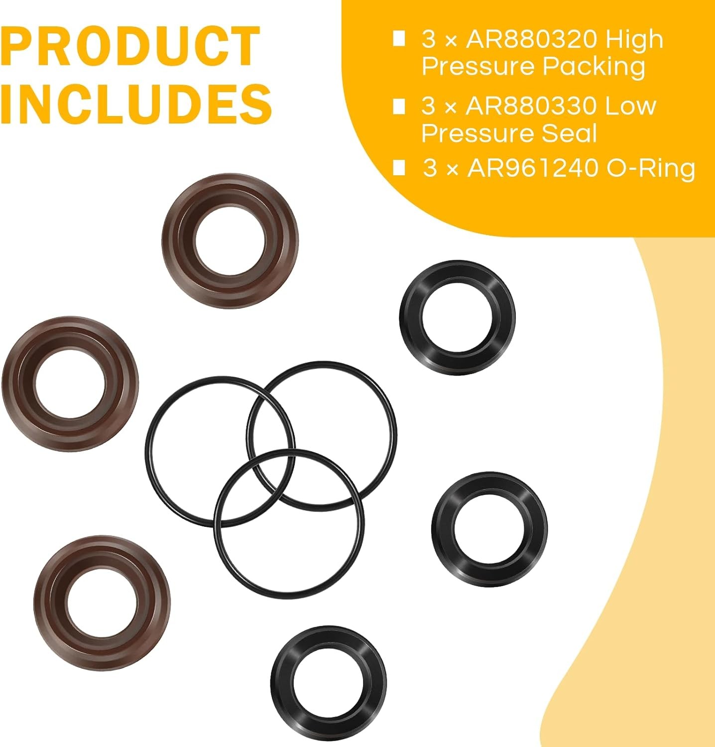 AR1857 for Annovi Reverberi RK RKA RKV XRC Packing Kit 18mm XR Seal Repair Kit