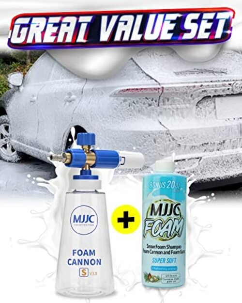 Foam Cannon S V3.0 (Thicker Snow V3.0 (1/4″ Quick Connector) + SOAP (20 fl oz)